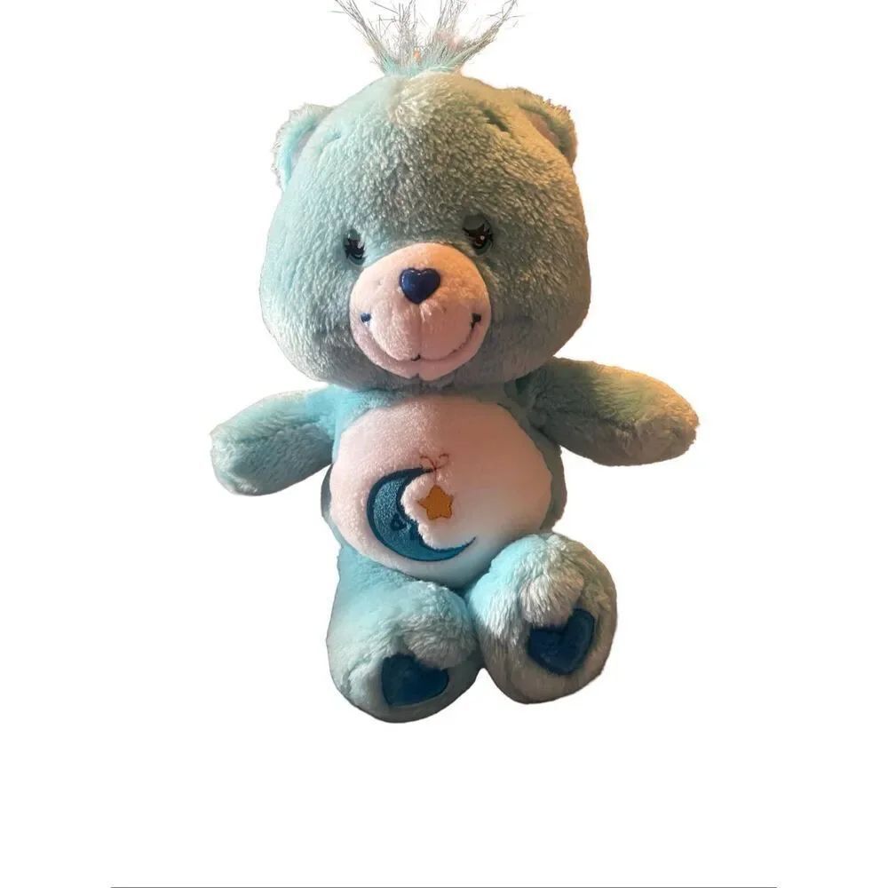 Care Bears Light Blue Bedtime Bear Plush 2002 Collectible Toy Stuffed Animal